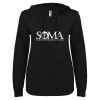 Thumbnail image for  ENZA Womens Black V Notch Raw Edge Fleece Hoodie