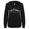 Thumbnail image for  ENZA Womens Black V Notch Raw Edge Fleece Hoodie