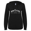 Thumbnail image for  ENZA Womens Black V Notch Raw Edge Fleece Hoodie