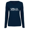 Thumbnail image for  Womens Navy Long Sleeve V Neck Tee