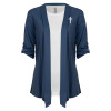 Thumbnail image for  Womens Navy Drape Front Cardigan Sweater 