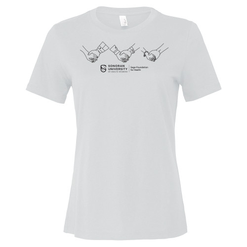  Bella + Canvas Womens White Relaxed Cotton T Shirt - Sonoran University Sage Foundation for Health Hands