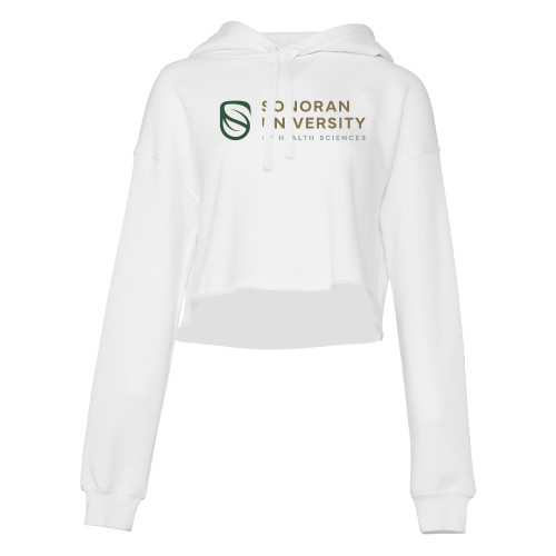 Sonoran Bella + Canvas Womens White Cropped Fleece Hood
