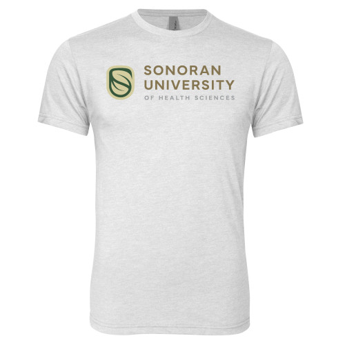  Next Level Heather White Triblend Tee - Sonoran Logo