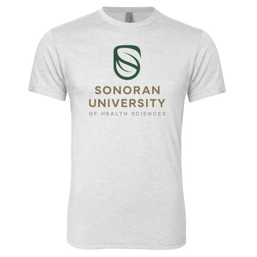  Next Level Heather White Triblend Tee - Sonoran Logo Centered