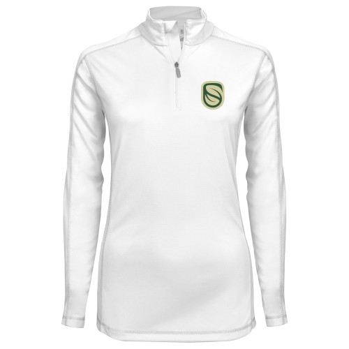  Syntrel Womens White Interlock 1/4 Zip - Icon