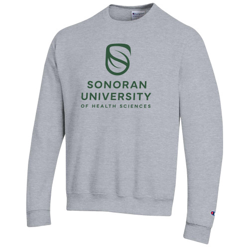  Champion Heather Grey Fleece Crew - Sonoran Logo Centered