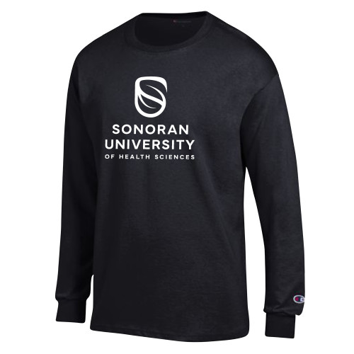  Champion Black Long Sleeve T Shirt - Sonoran Logo Centered