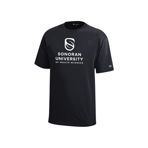  Champion Youth Black Short Sleeve Tee - Sonoran Logo Centered