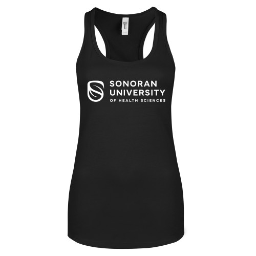  Next Level Womens Black Racerback Tank  - Sonoran Logo