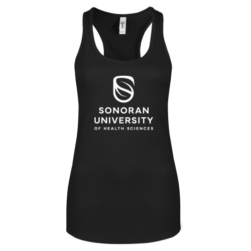  Next Level Womens Black Racerback Tank  - Sonoran Logo Centered