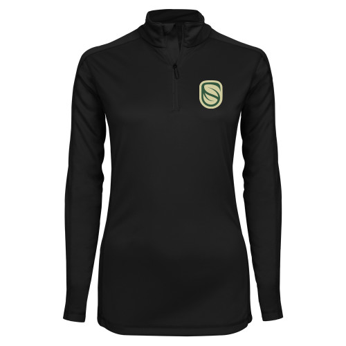  Syntrel Womens Black Interlock 1/4 Zip - Icon