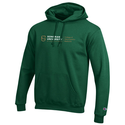  Champion Dark Green Fleece Hoodie - College of Naturopathic Medicine Horizontal