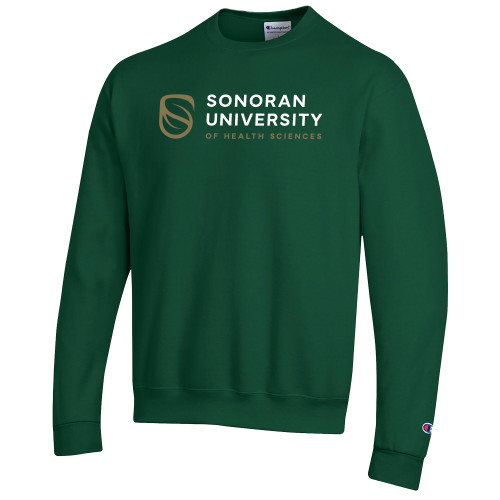  Champion Dark Green Fleece Crew - Sonoran Logo