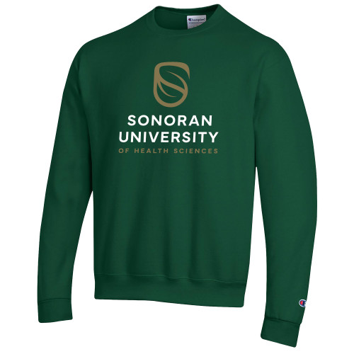  Champion Dark Green Fleece Crew - Sonoran Logo Centered