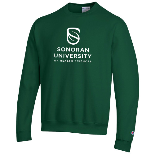 Champion Dark Green Fleece Crew - Sonoran Logo Centered