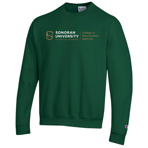  Champion Dark Green Fleece Crew - College of Naturopathic Medicine Horizontal