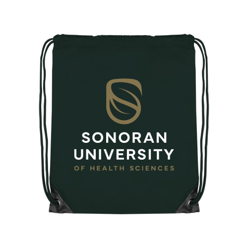  Dark Green Drawstring Backpack - Sonoran Logo Centered