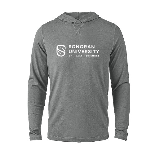  Grey Heather Long Sleeve Hooded Tee - Sonoran Logo