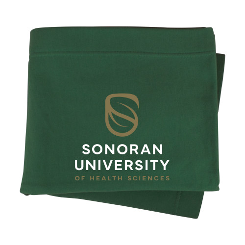  Dark Green Sweatshirt Blanket - Sonoran Logo Centered