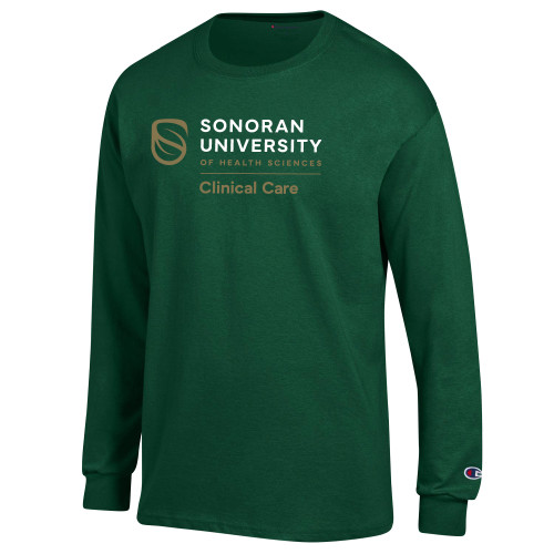  Champion Dark Green Long Sleeve T Shirt - Clinical Care