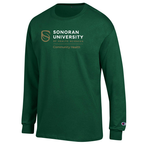  Champion Dark Green Long Sleeve T Shirt - Community Health