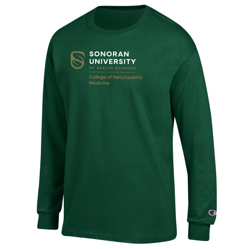  Champion Dark Green Long Sleeve T Shirt - College of Naturopathic Medicine