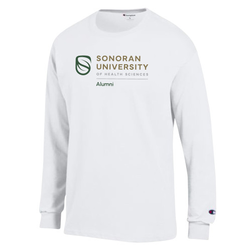  Champion White Long Sleeve T Shirt - Alumni