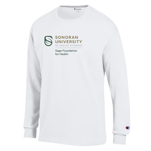  Champion White Long Sleeve T Shirt - Sonoran Sage Foundation Sacked