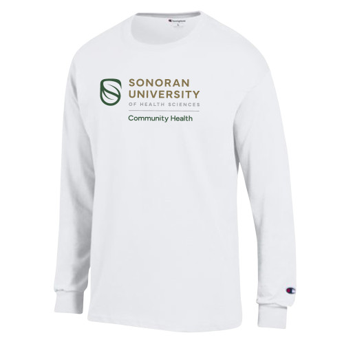 Champion White Long Sleeve T Shirt - Community Health