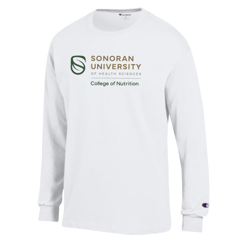  Champion White Long Sleeve T Shirt - College of Nutrition