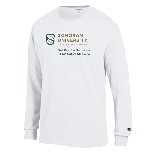 Champion White Long Sleeve T Shirt - Neil Riordan Center for Regenerative Medicine