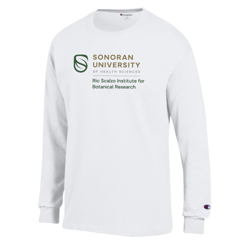  Champion White Long Sleeve T Shirt - Rio Scalzo Institute for Botanical Research