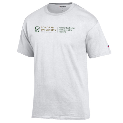  Champion White T Shirt - Neil Riordan Center for Regenerative Medicine Horizontal