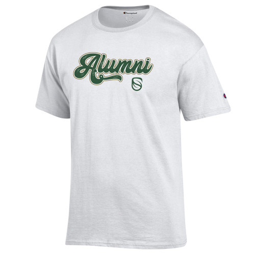  Champion White T Shirt - Alumni Script