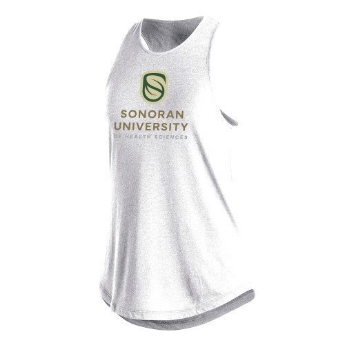  Adidas Womens White Fashion Tank  - Sonoran Logo Centered