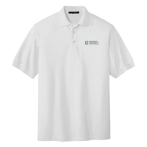  White Silk Touch Polo - Sonoran Logo