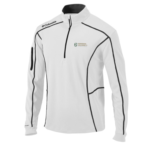  Columbia White Omni Wick Shotgun 1/4 Zip - Sonoran Logo