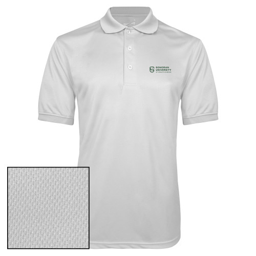  White Dry Mesh Polo - Sonoran Logo