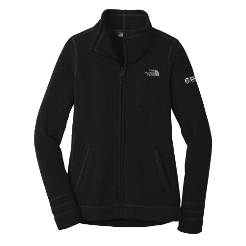  The North Face Womens Black Heather Fleece Jacket - Sonoran Logo