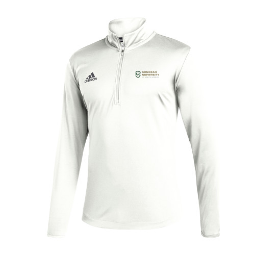  Adidas White Entrada 1/4 Zip - Sonoran Logo
