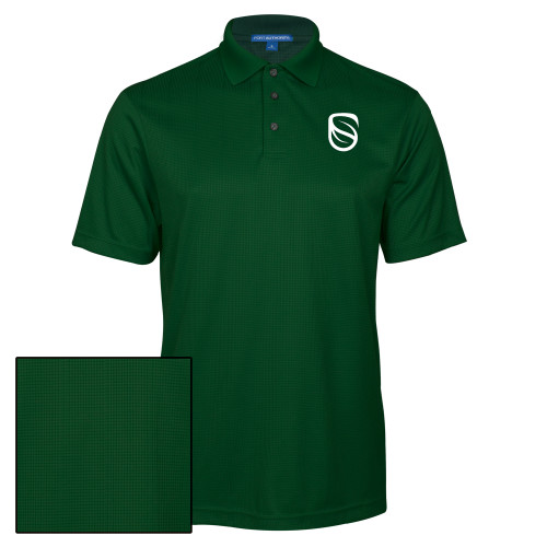  Dark Green Performance Fine Jacquard Polo - Icon