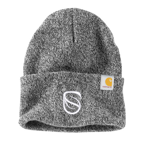  Carhartt Black/White Knit Beanie w/Cuff - Icon