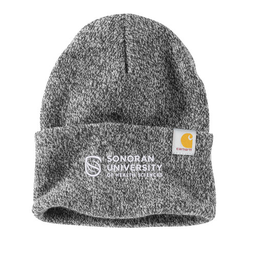  Carhartt Black/White Knit Beanie w/Cuff - Sonoran Logo