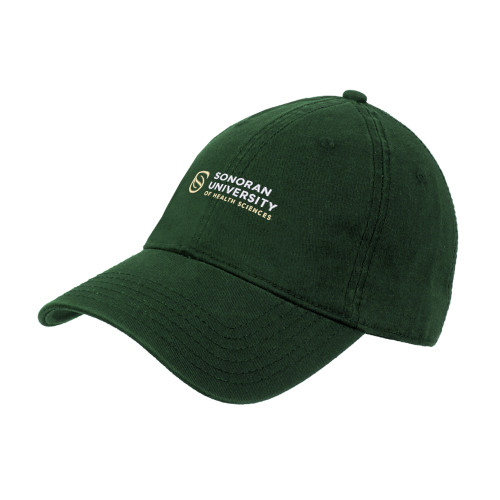  Dark Green Unstructured Adjustable Low Profile Hat - Sonoran Logo