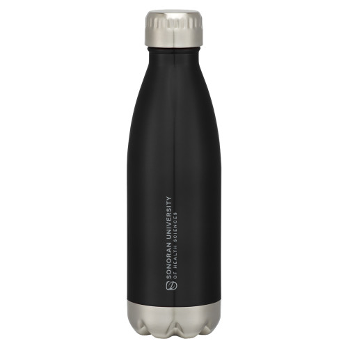  Swig Stainless Steel Black Bottle 16oz - Sonoran Flat Wordmark Engraved