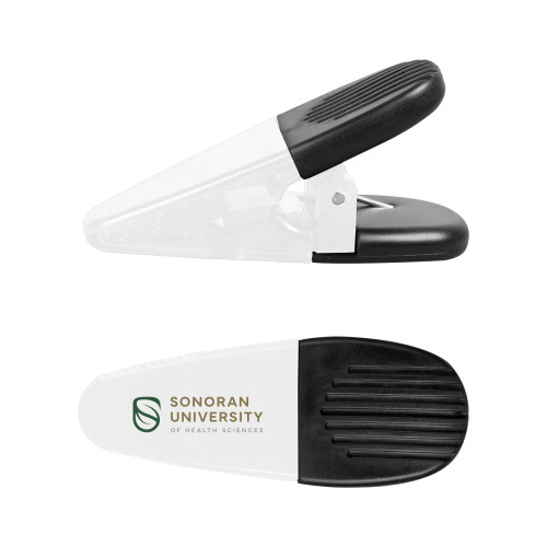  White Crocodile Clip/Magnet - Sonoran Logo
