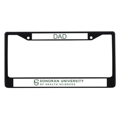  Dad Metal License Plate Frame in Black - Sonoran Flat Wordmark