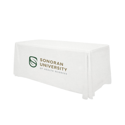  White 6 foot Table Throw - Table Logo