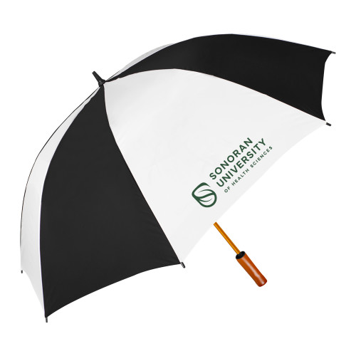  64 Inch Black/White Umbrella - Sonoran Logo